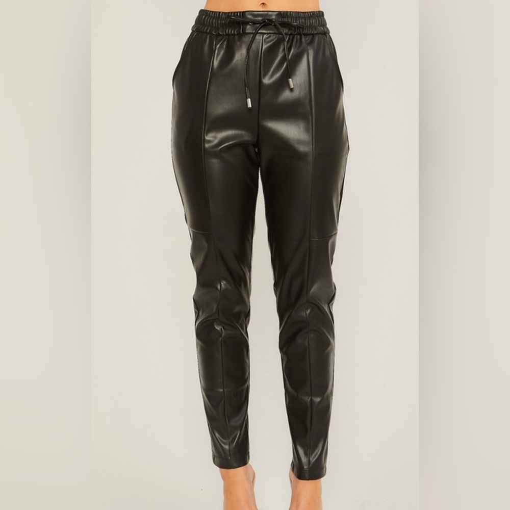 Black Faux Leather Pants